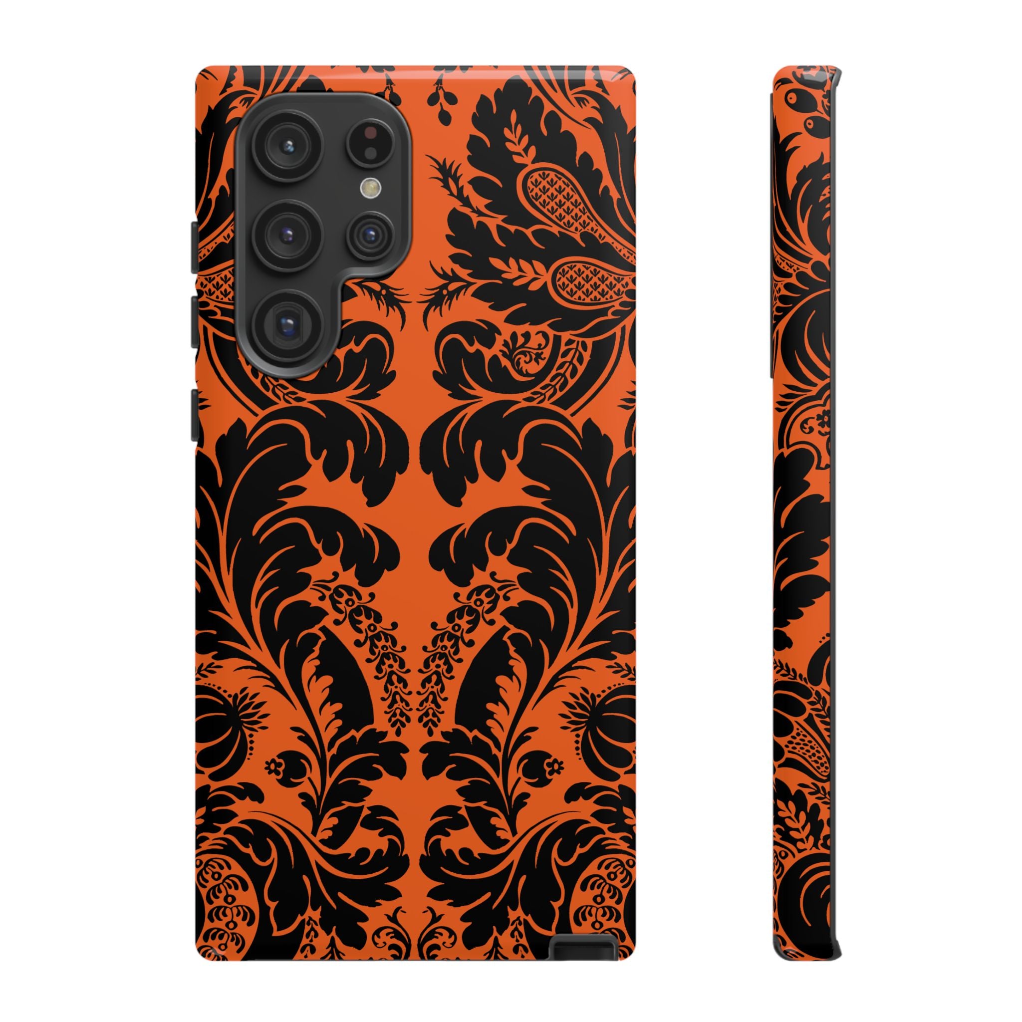 Elegant Phone Case with Orange Floral Design | Tough Cases, Smartphone Cover, Gift for Her, Floral Patterns, Stylish Accessories