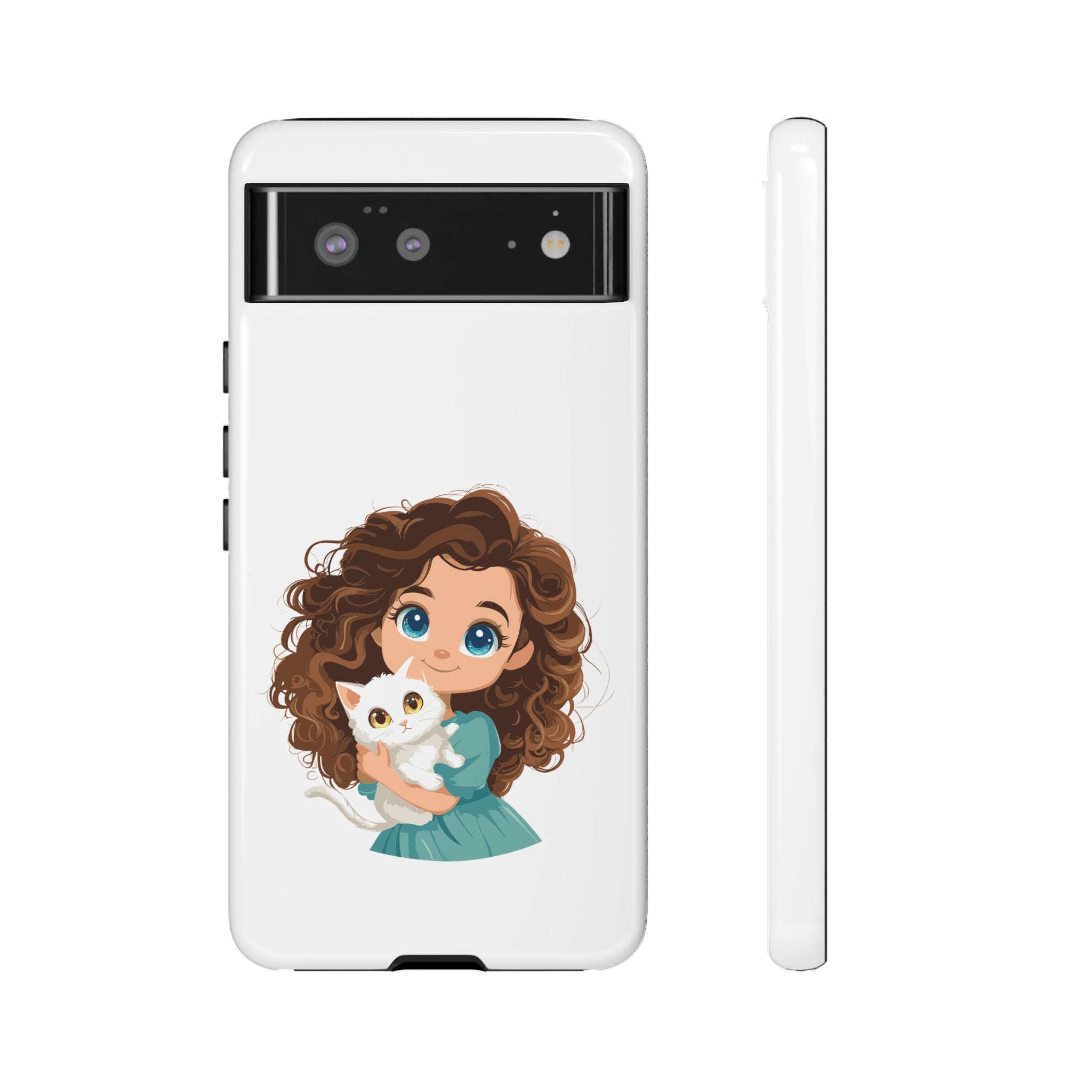 Cute Cat Lover Phone Case, Tough Phone Cover, Pet Lover Gift, Personalized Gift, Kids Phone Case, Animal Lover Accessories