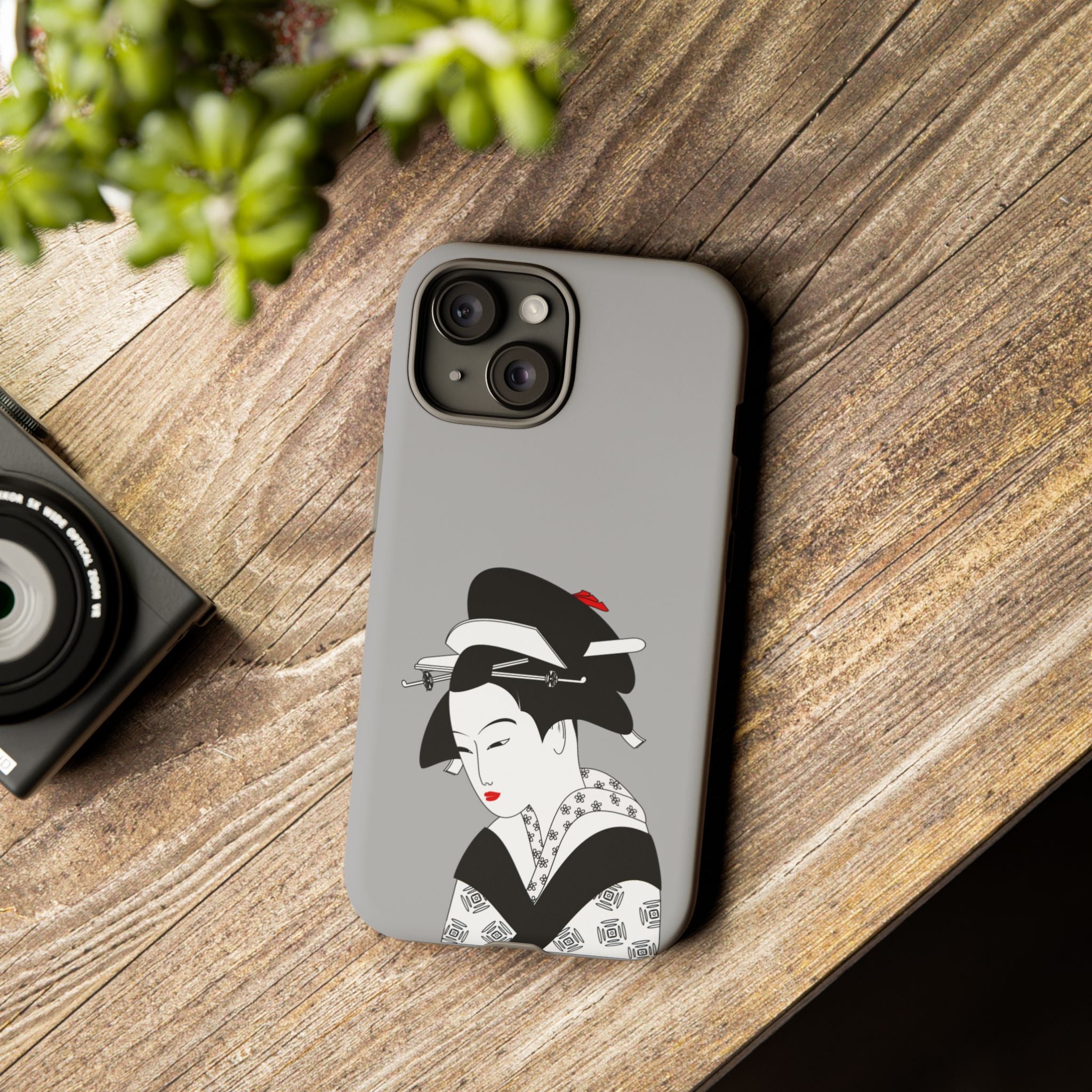 Stylish Phone Case with Japanese Geisha Design, Tough Phone Case, Cute Phone Cover, Japanese Art, Ethnic Style