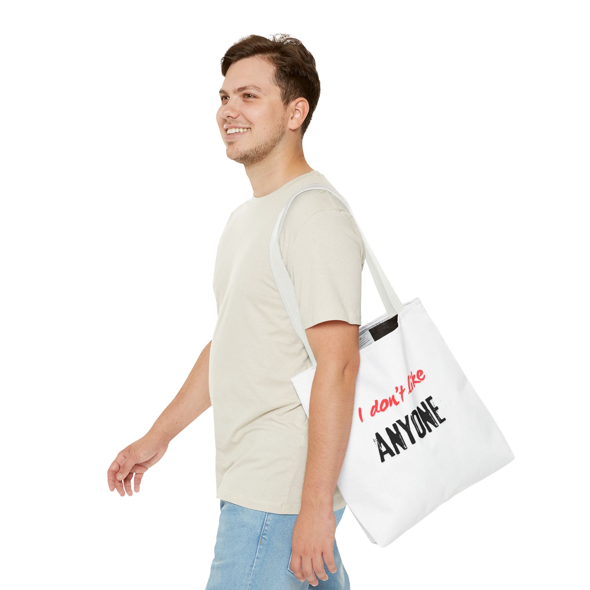 English White "I Like No One" – Anti-Social Tote