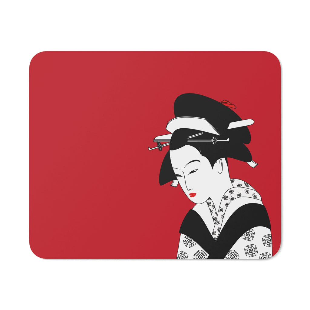 Elegant Geisha Desk Mouse Pad | Office Decor, Gift for Her, Japanese Art, Gaming, Work From Home Essentials