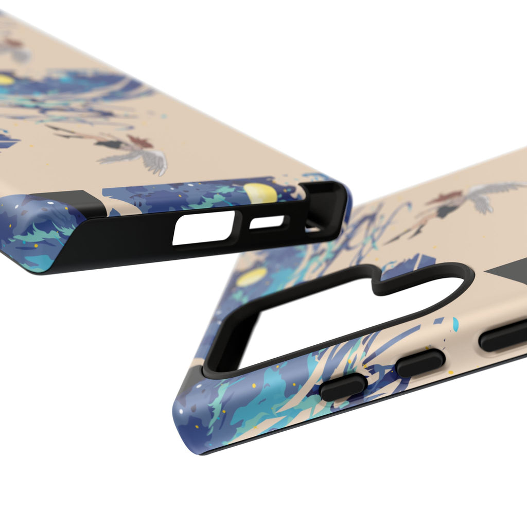 Artistic Phone Case with Abstract Design, Vivid Blue Waves and Fish, Stylish Phone Accessory, Unique Gift Idea, Trendy Tech Decor, [...]