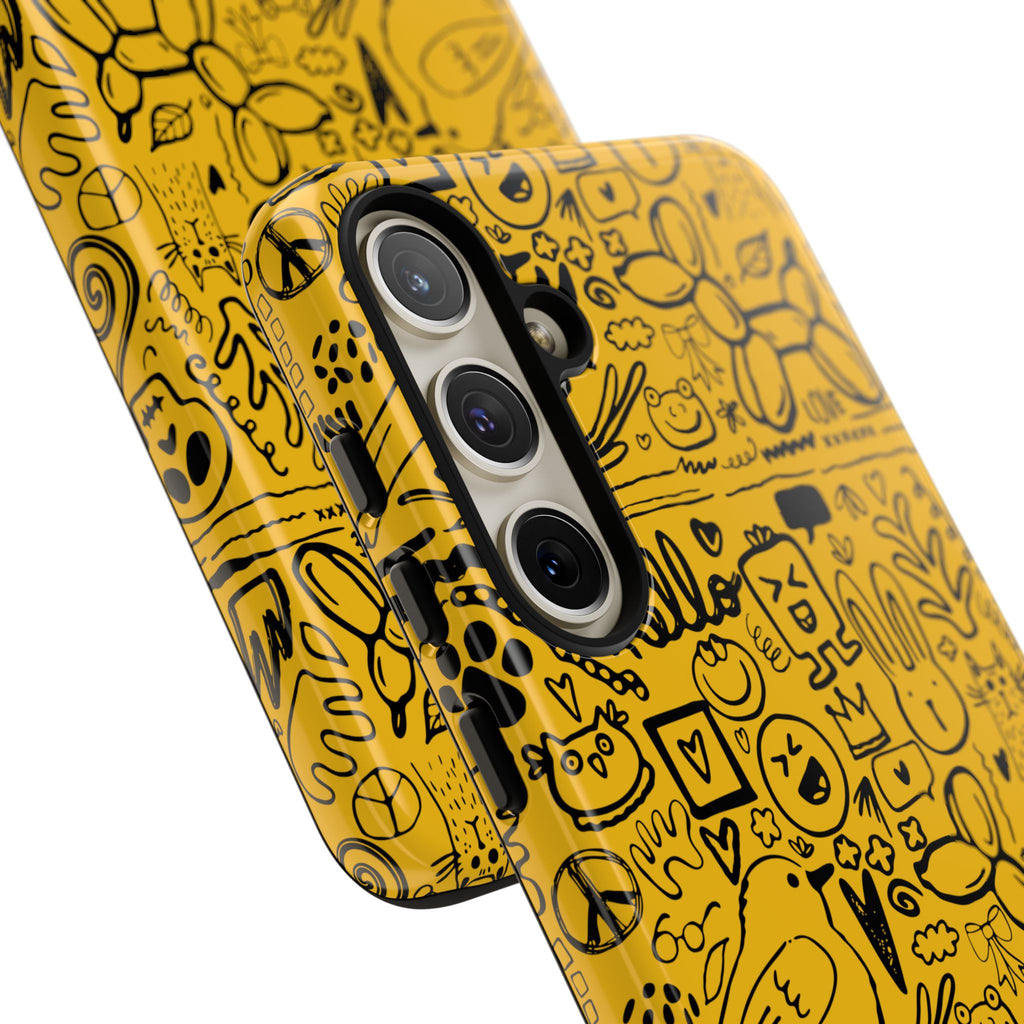 Vibrant Phone Case, Cute Yellow Floral iPhone Cover, Stylish Tough Case, Fun Phone Accessory, Perfect Gift for Teens