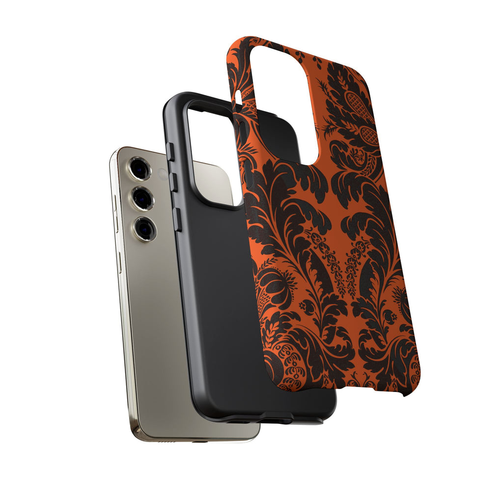 Elegant Phone Case with Orange Floral Design | Tough Cases, Smartphone Cover, Gift for Her, Floral Patterns, Stylish Accessories