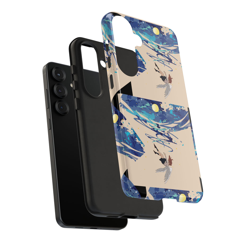 Artistic Phone Case with Abstract Design, Vivid Blue Waves and Fish, Stylish Phone Accessory, Unique Gift Idea, Trendy Tech Decor, [...]