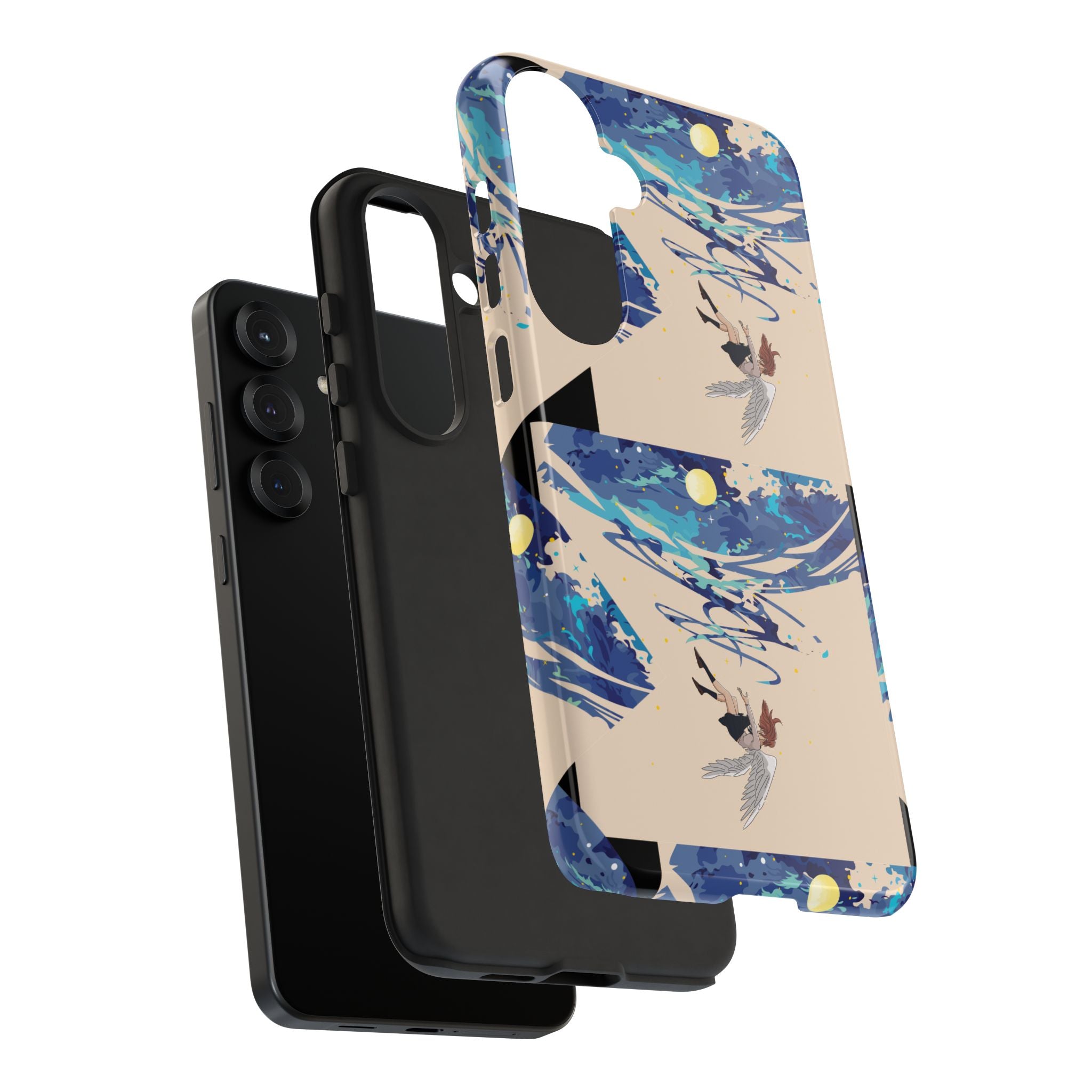 Artistic Phone Case with Abstract Design, Vivid Blue Waves and Fish, Stylish Phone Accessory, Unique Gift Idea, Trendy Tech Decor, [...]