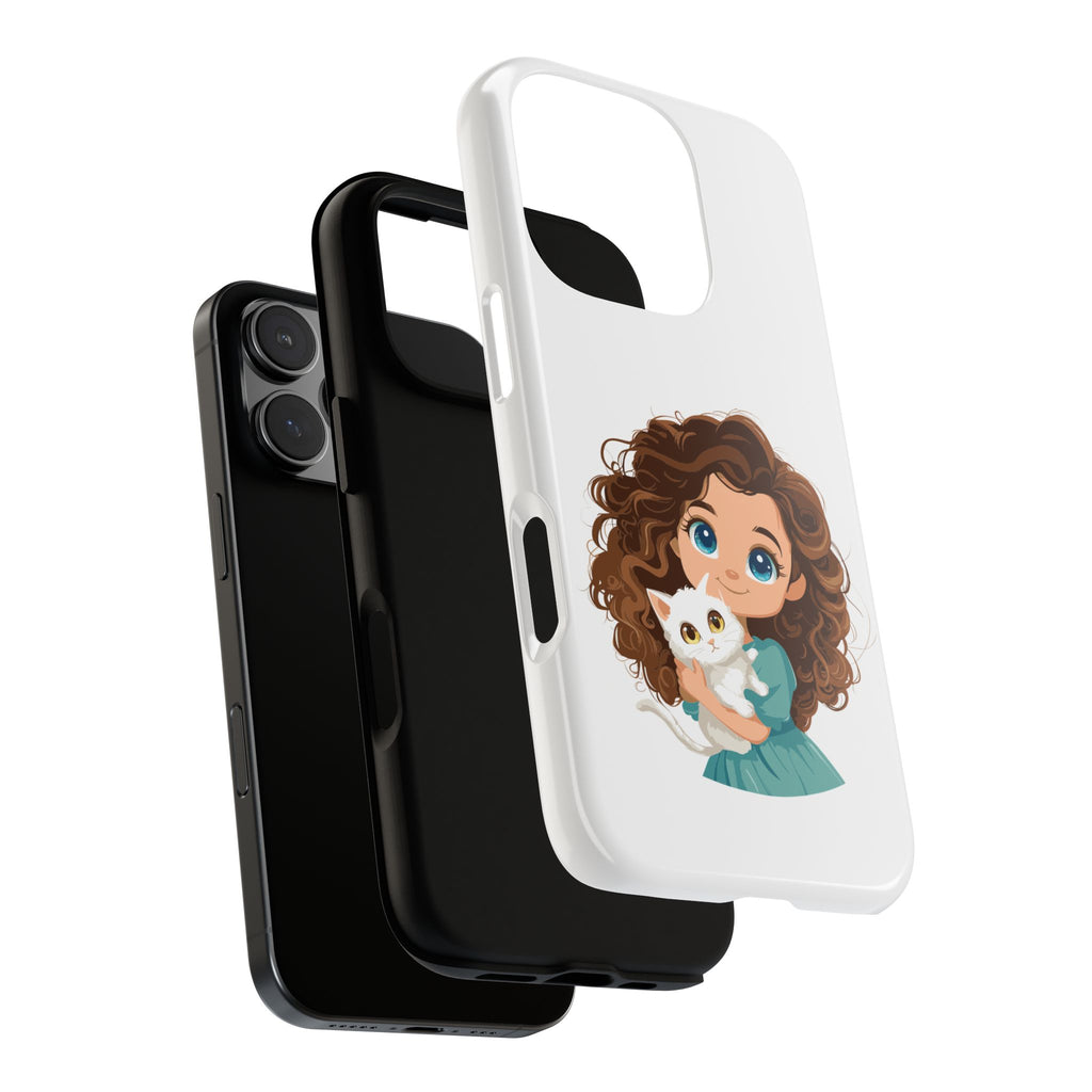 Cute Cat Lover Phone Case, Tough Phone Cover, Pet Lover Gift, Personalized Gift, Kids Phone Case, Animal Lover Accessories