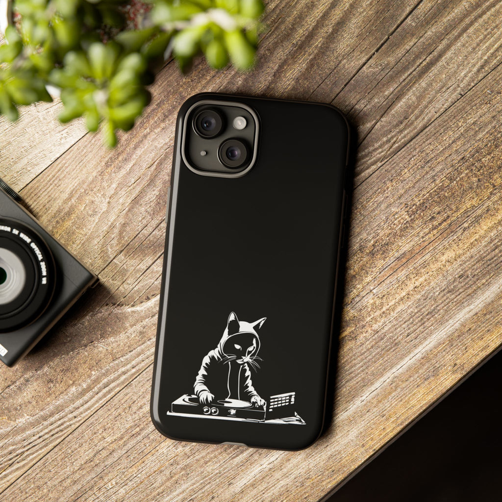 Cat DJ Phone Case | Stylish Tough Cases for Music Lovers, Gift for Cat Owners, Unique Phone Accessory, Cool Tech Gear