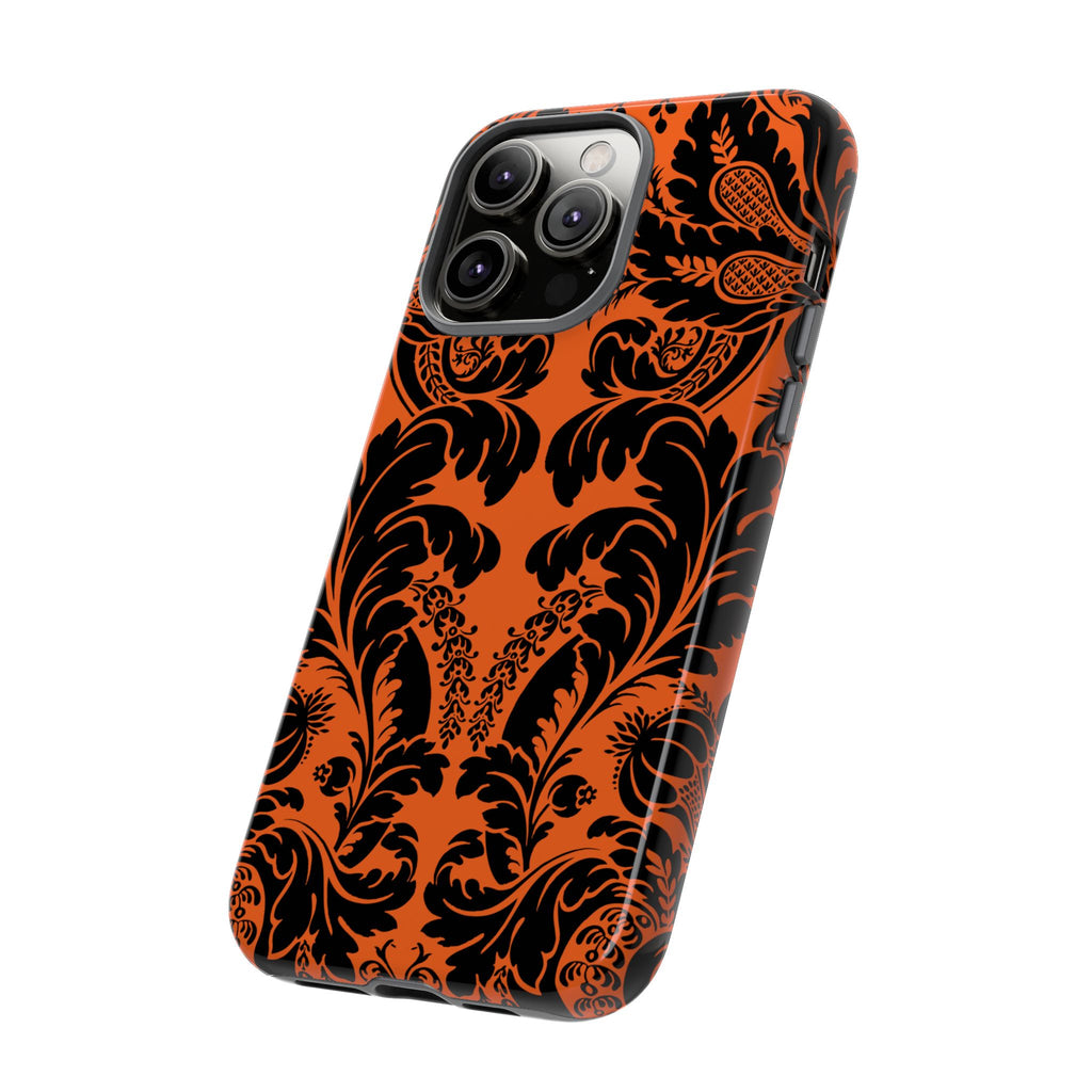 Elegant Phone Case with Orange Floral Design | Tough Cases, Smartphone Cover, Gift for Her, Floral Patterns, Stylish Accessories