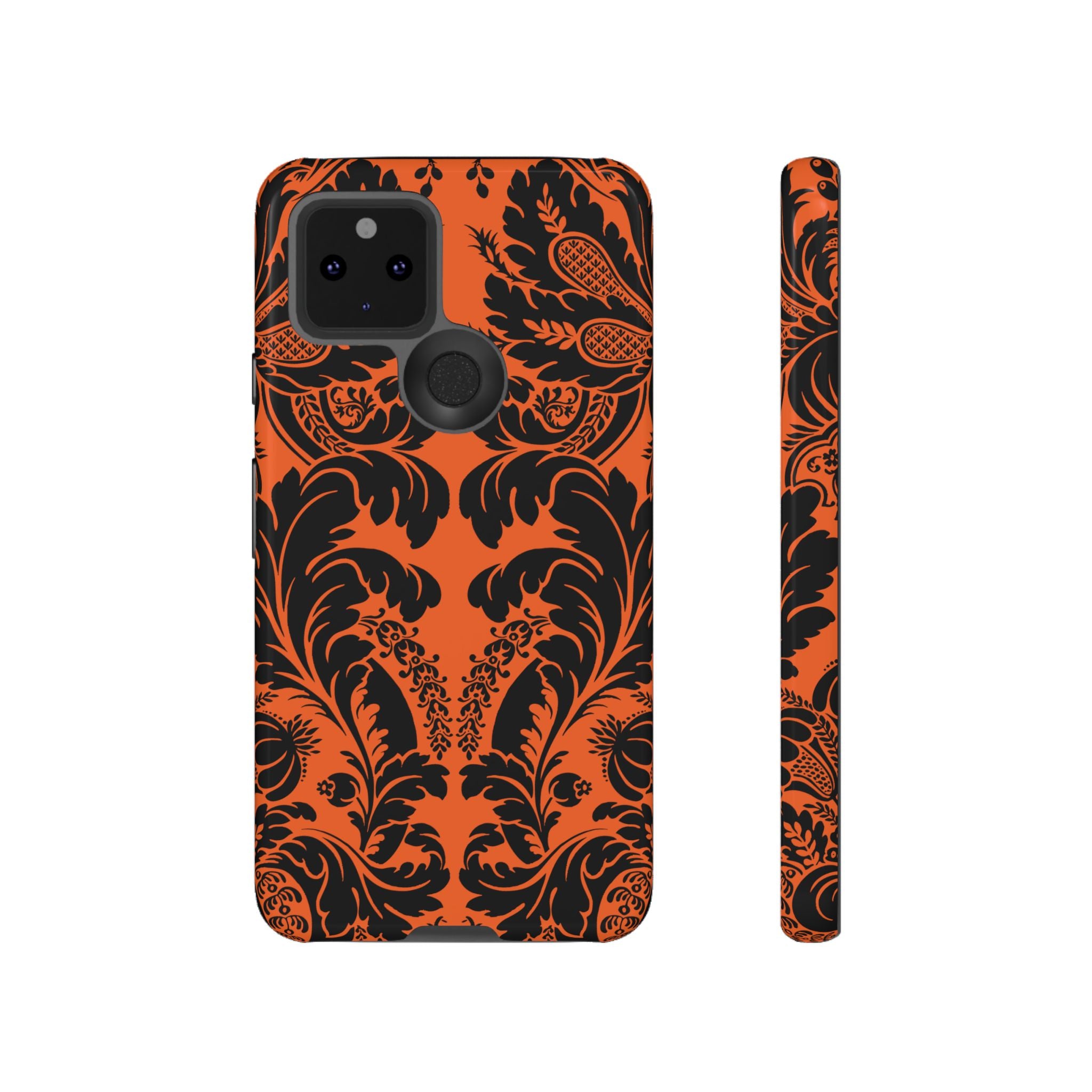 Elegant Phone Case with Orange Floral Design | Tough Cases, Smartphone Cover, Gift for Her, Floral Patterns, Stylish Accessories