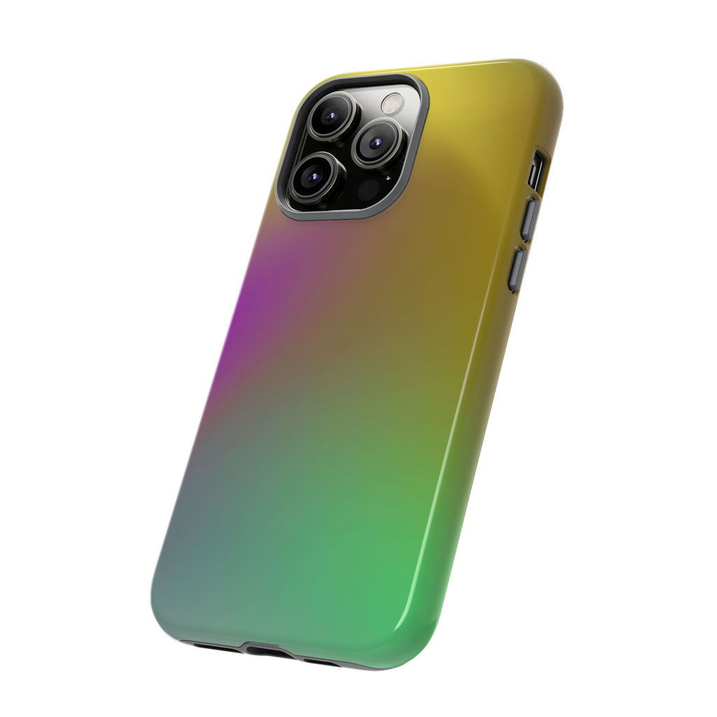 Vibrant Phone Case, Tough Cases, Colorful Phone Cover, Durable Mobile Case, Yellow Green Gradient Design
