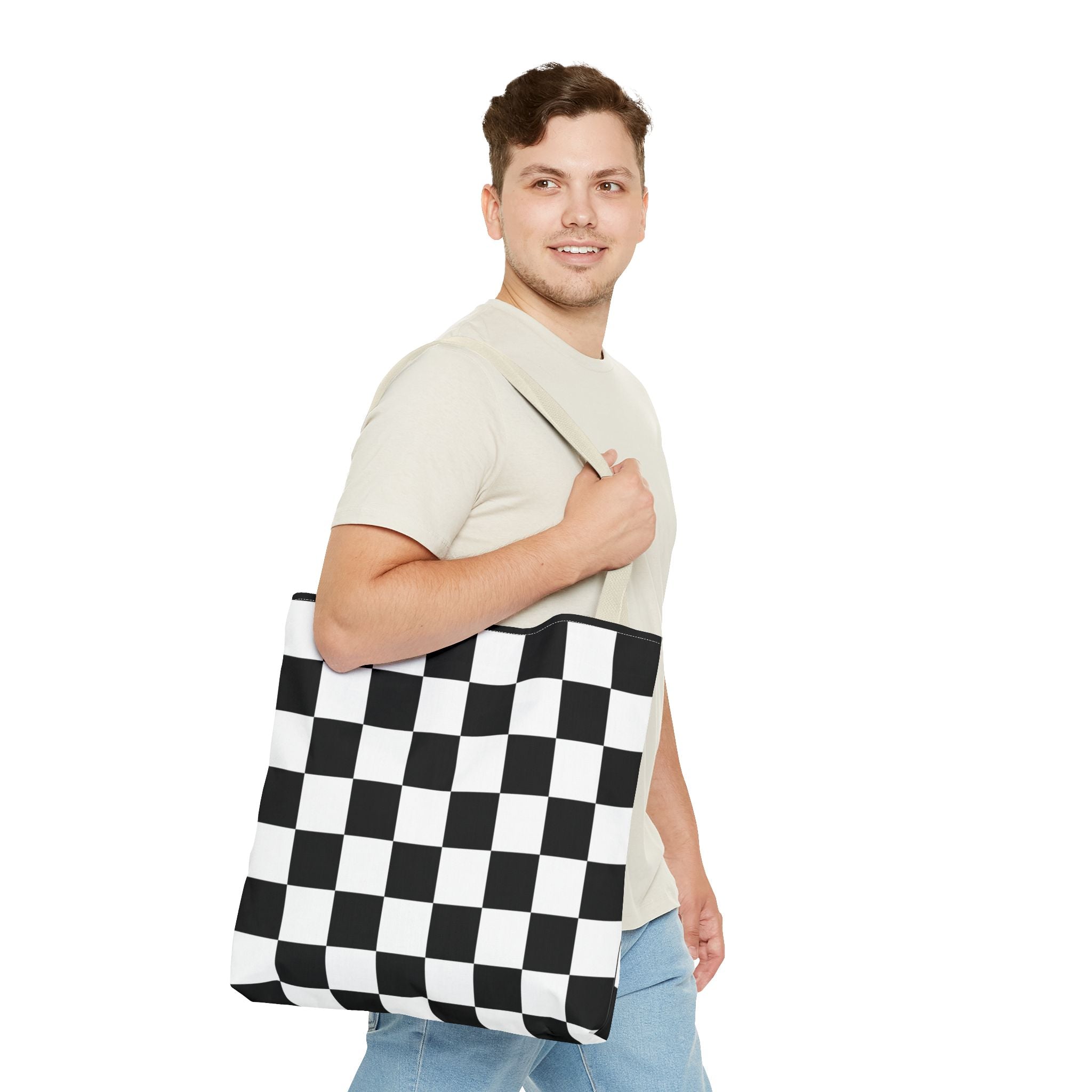 Tote Bag Finish Line - Checkered Victory – Tote Bag for Racing Fans