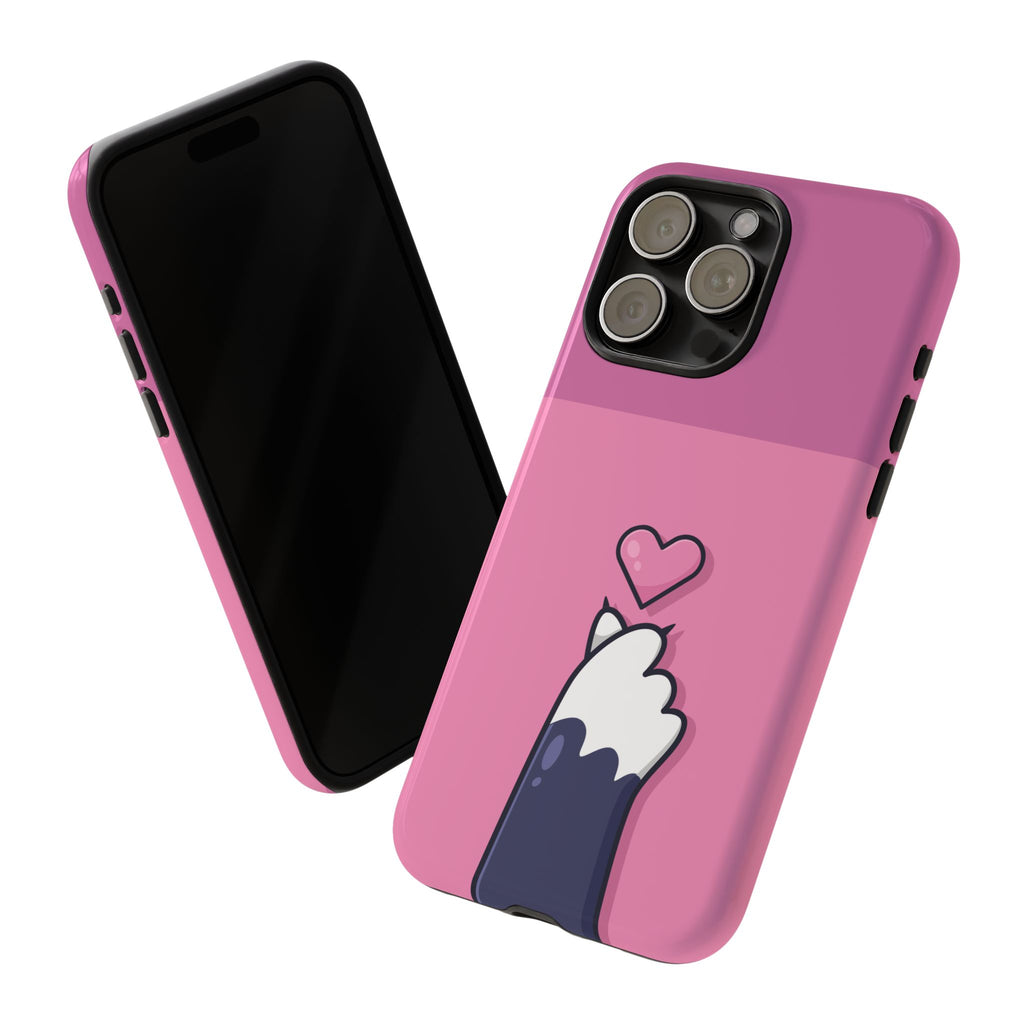 Cute Cat Paw Phone Case, Playful Pet Lover Gift, Animal Print Phone Cover, Heart Design Case, Fun Feminine Case, Kawaii Style
