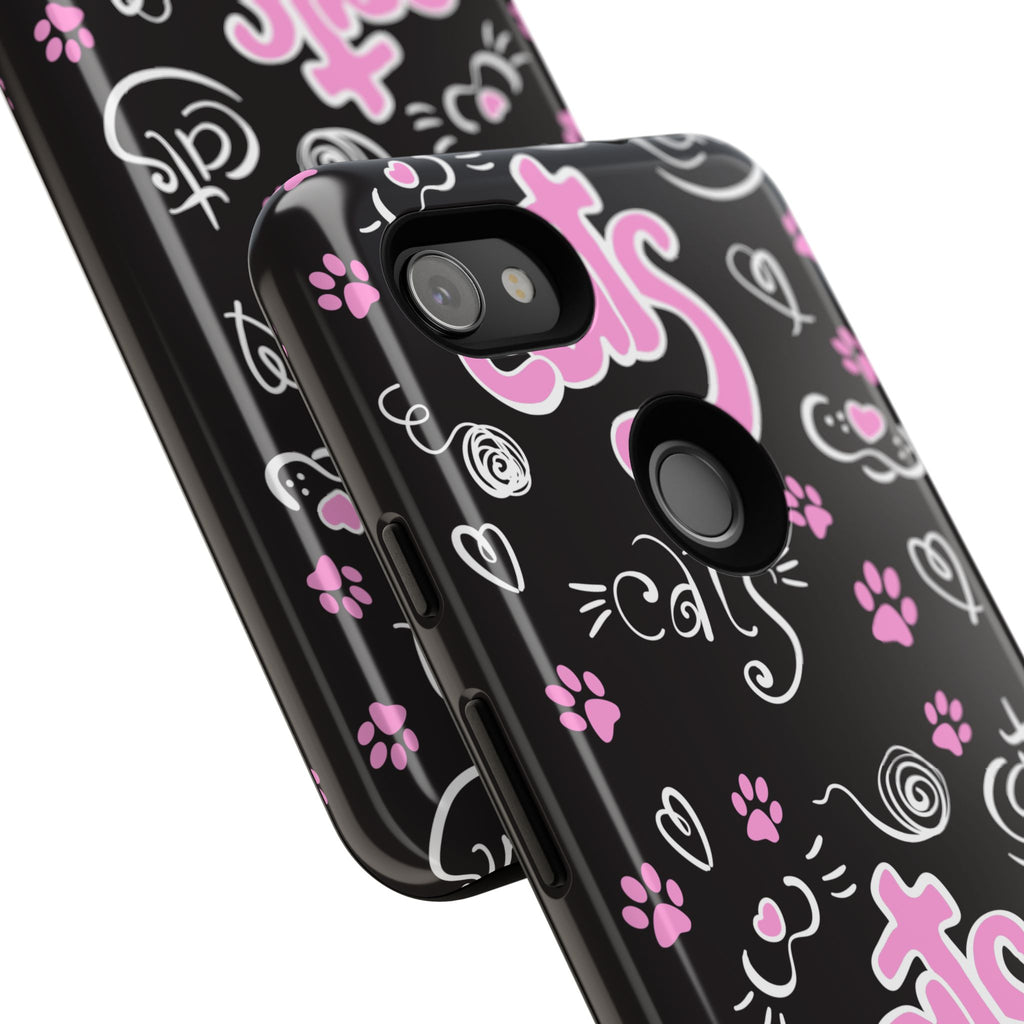 Cute Cat Print Phone Cases, Tough Cases for Cat Lovers, Pet Phone Cover, Gift for Cat Moms, Stylish Phone Accessories