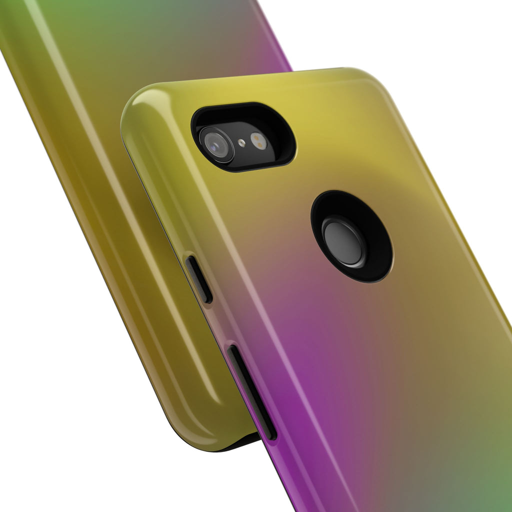 Vibrant Phone Case, Tough Cases, Colorful Phone Cover, Durable Mobile Case, Yellow Green Gradient Design