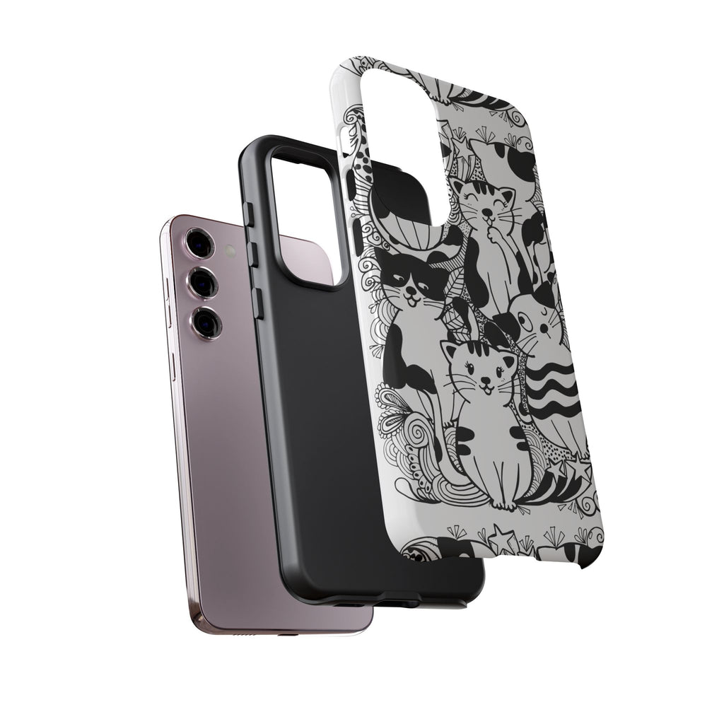 Cat-Themed Phone Case, Cute Cat Art, Pet Lover Gift, Birthday Present, Unique Cat Decor, Fun Tech Accessories, Animal Lover Case