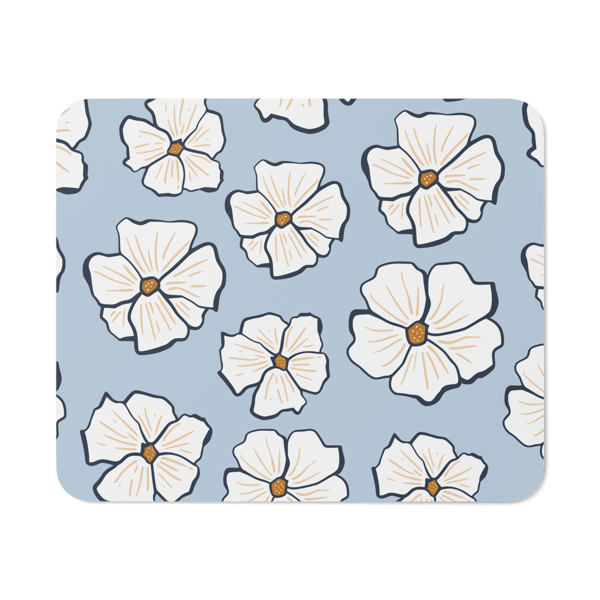 Floral Desk Mouse Pad, Computer Accessories, Gamer Gift, Home Office Decor, Stylish Mousemat for Work, Cute Gift for Her