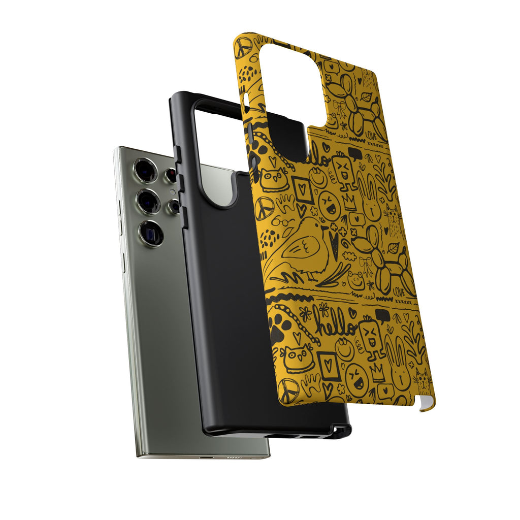 Vibrant Phone Case, Cute Yellow Floral iPhone Cover, Stylish Tough Case, Fun Phone Accessory, Perfect Gift for Teens