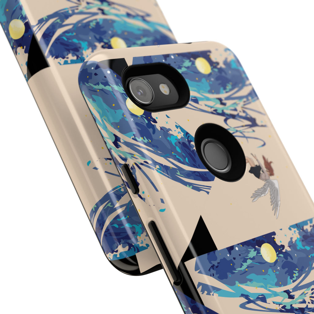 Artistic Phone Case with Abstract Design, Vivid Blue Waves and Fish, Stylish Phone Accessory, Unique Gift Idea, Trendy Tech Decor, [...]