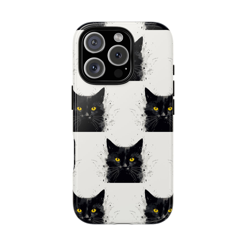 Black Cat Phone Case, Tough Cases, Cat Lover Gift, Unique Design, Halloween, Animal Accessories, Custom Phone Cover