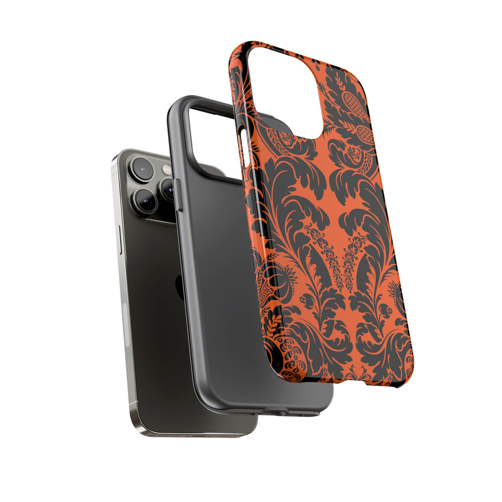Elegant Phone Case with Orange Floral Design | Tough Cases, Smartphone Cover, Gift for Her, Floral Patterns, Stylish Accessories
