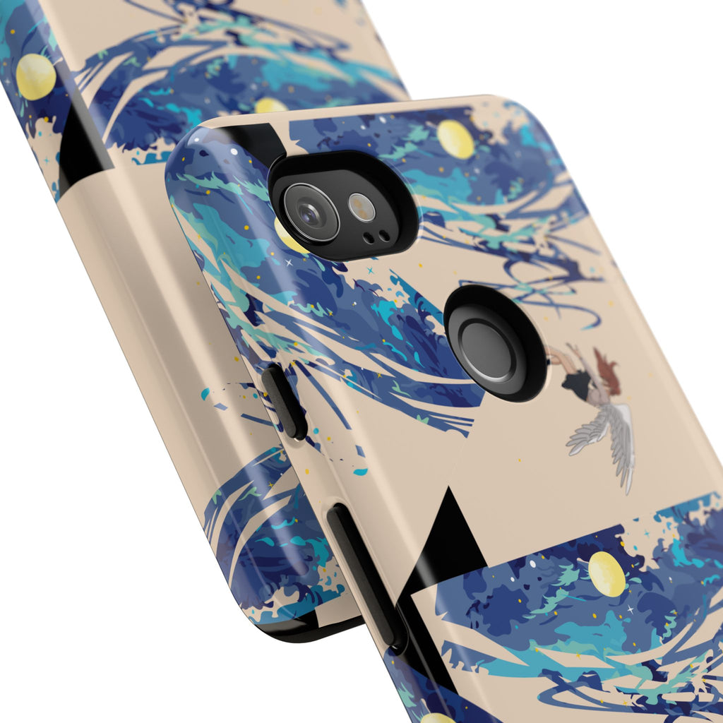 Artistic Phone Case with Abstract Design, Vivid Blue Waves and Fish, Stylish Phone Accessory, Unique Gift Idea, Trendy Tech Decor, [...]