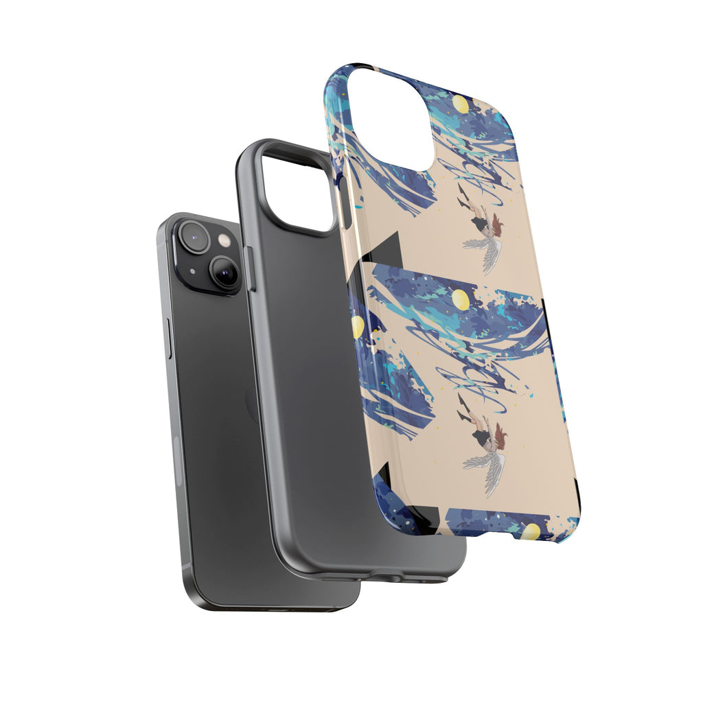 Artistic Phone Case with Abstract Design, Vivid Blue Waves and Fish, Stylish Phone Accessory, Unique Gift Idea, Trendy Tech Decor, [...]