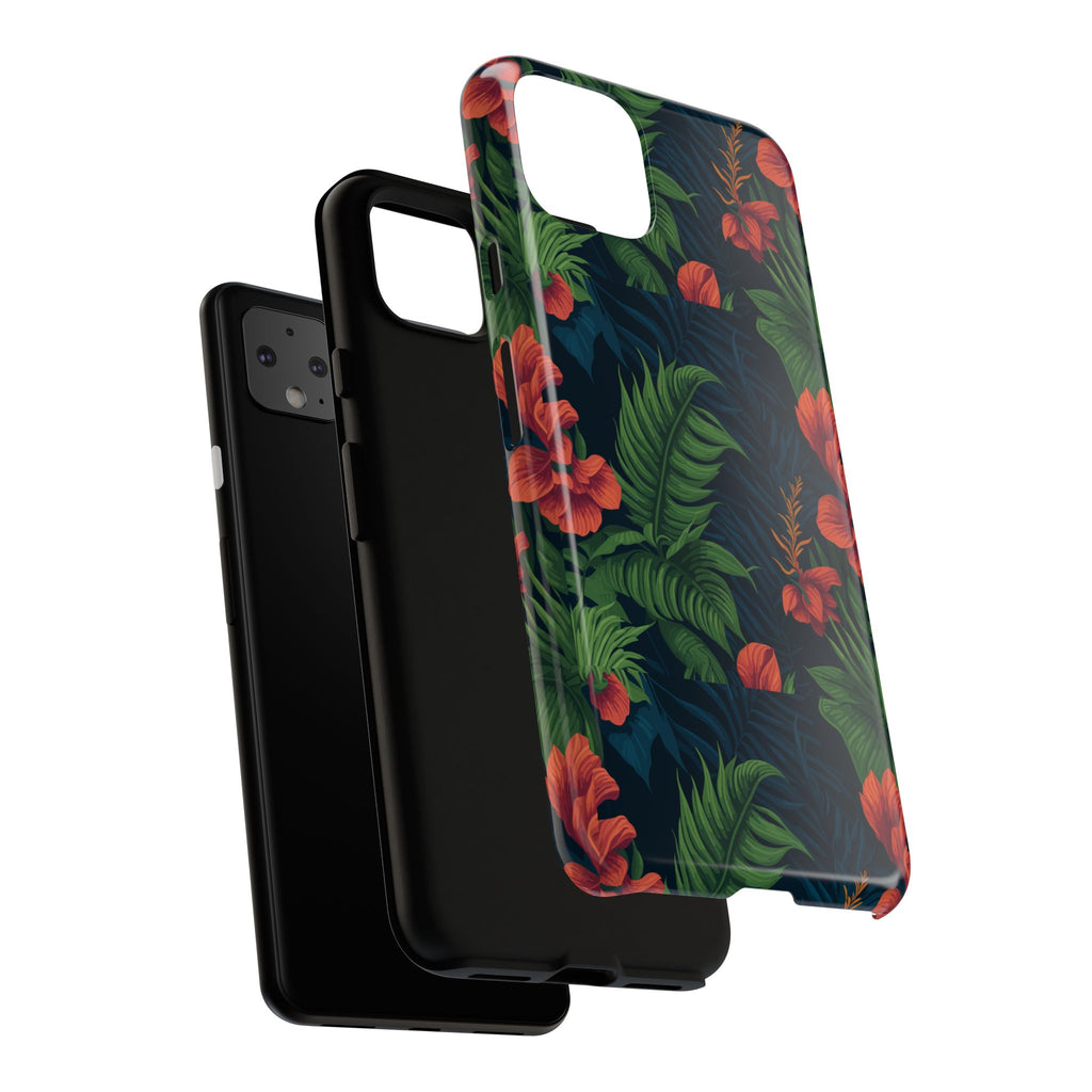 Tropical Phone Case with Floral Design, Eco-Friendly Protection for Summer Vibes, Ideal Gift for Nature Lovers, Vibrant Background