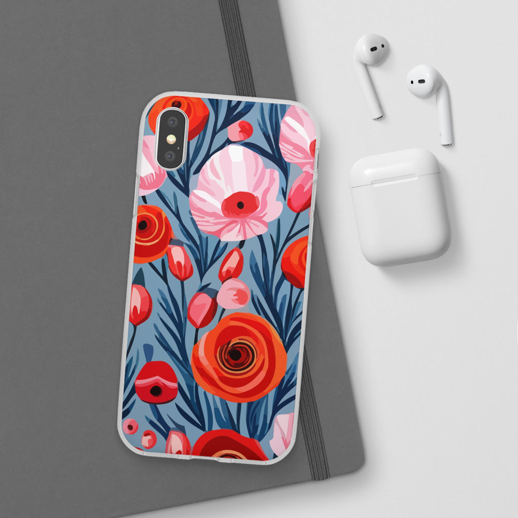 Beautiful Floral Flexi Cases for Phone, Stylish Protective Cover, Gift for Her, Phone Accessories, Floral Design