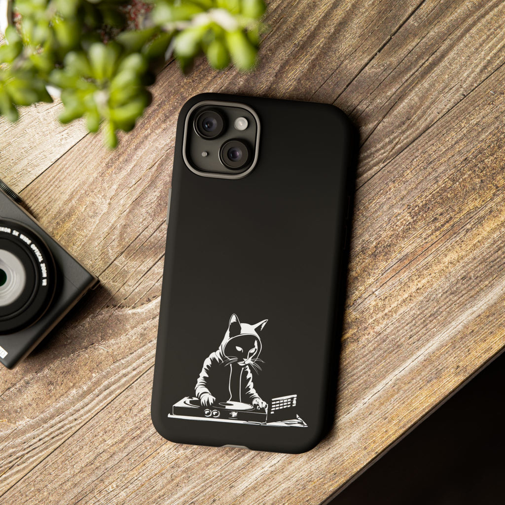 Cat DJ Phone Case | Stylish Tough Cases for Music Lovers, Gift for Cat Owners, Unique Phone Accessory, Cool Tech Gear