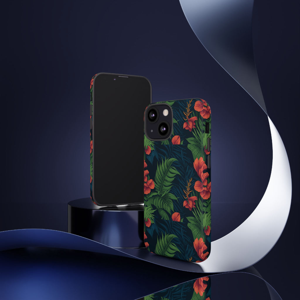 Tropical Phone Case with Floral Design, Eco-Friendly Protection for Summer Vibes, Ideal Gift for Nature Lovers, Vibrant Background