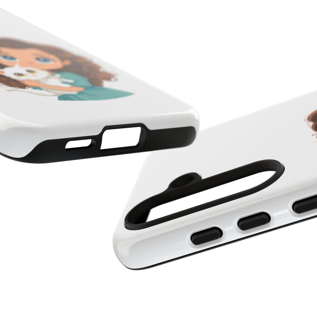 Cute Cat Lover Phone Case, Tough Phone Cover, Pet Lover Gift, Personalized Gift, Kids Phone Case, Animal Lover Accessories