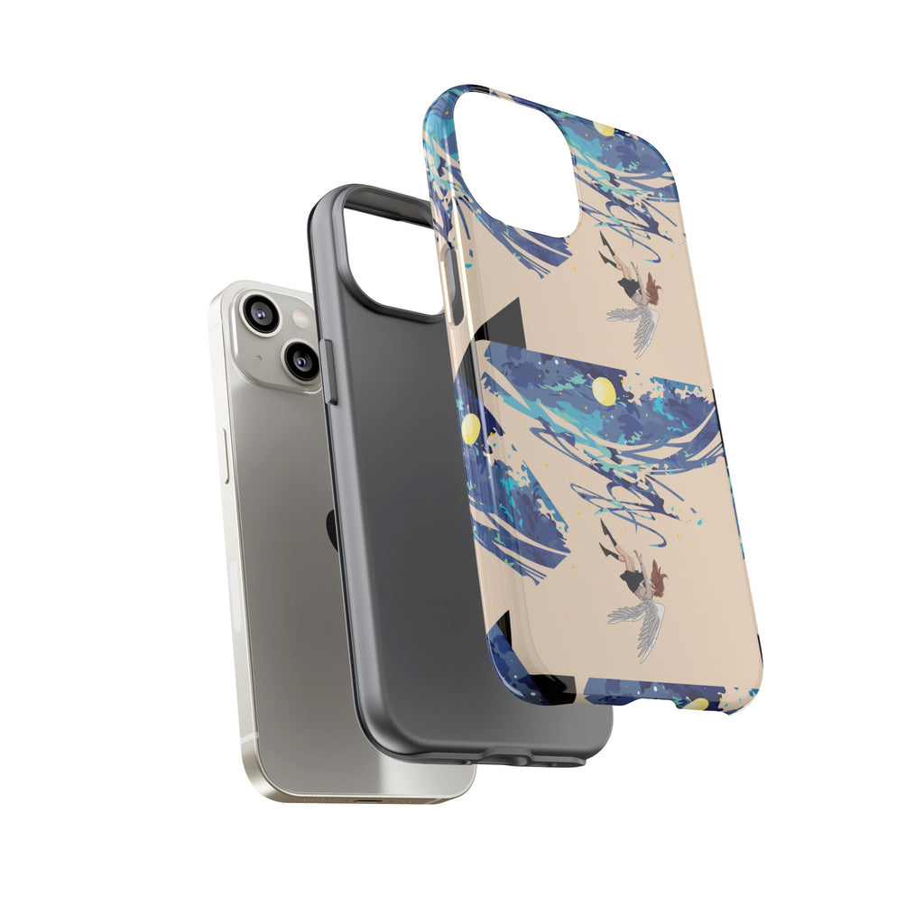 Artistic Phone Case with Abstract Design, Vivid Blue Waves and Fish, Stylish Phone Accessory, Unique Gift Idea, Trendy Tech Decor, [...]