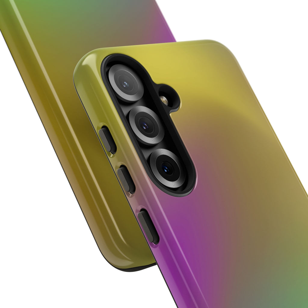 Vibrant Phone Case, Tough Cases, Colorful Phone Cover, Durable Mobile Case, Yellow Green Gradient Design