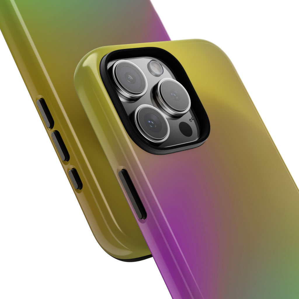 Vibrant Phone Case, Tough Cases, Colorful Phone Cover, Durable Mobile Case, Yellow Green Gradient Design