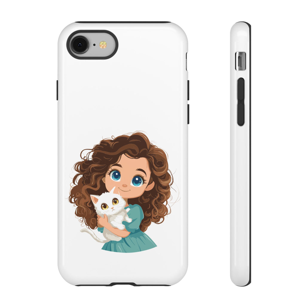 Cute Cat Lover Phone Case, Tough Phone Cover, Pet Lover Gift, Personalized Gift, Kids Phone Case, Animal Lover Accessories