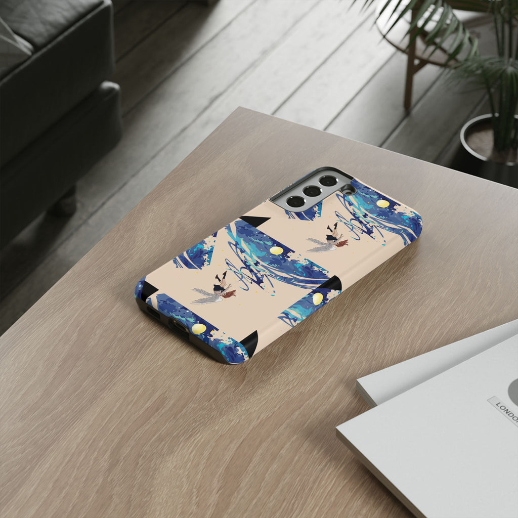 Artistic Phone Case with Abstract Design, Vivid Blue Waves and Fish, Stylish Phone Accessory, Unique Gift Idea, Trendy Tech Decor, [...]