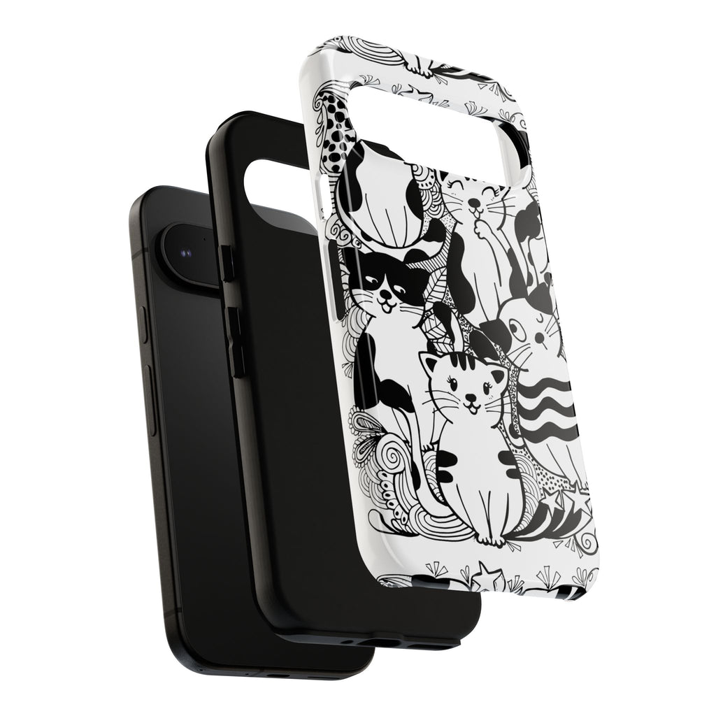 Cat-Themed Phone Case, Cute Cat Art, Pet Lover Gift, Birthday Present, Unique Cat Decor, Fun Tech Accessories, Animal Lover Case