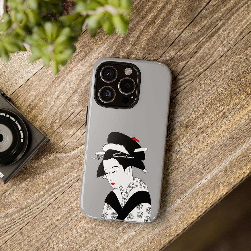 Stylish Phone Case with Japanese Geisha Design, Tough Phone Case, Cute Phone Cover, Japanese Art, Ethnic Style