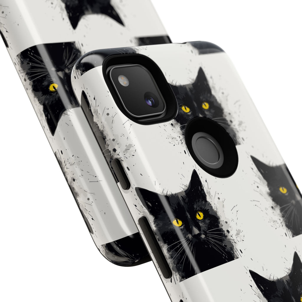 Black Cat Phone Case, Tough Cases, Cat Lover Gift, Unique Design, Halloween, Animal Accessories, Custom Phone Cover