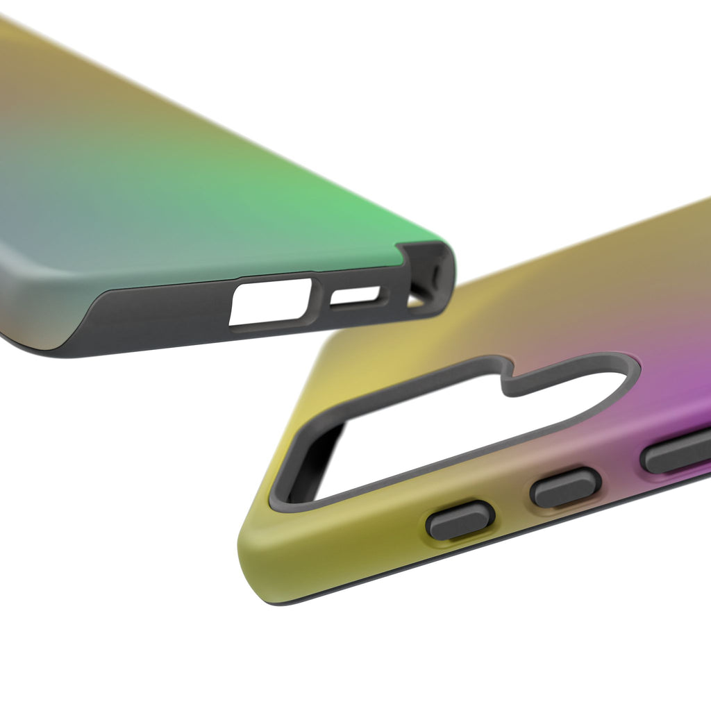 Vibrant Phone Case, Tough Cases, Colorful Phone Cover, Durable Mobile Case, Yellow Green Gradient Design