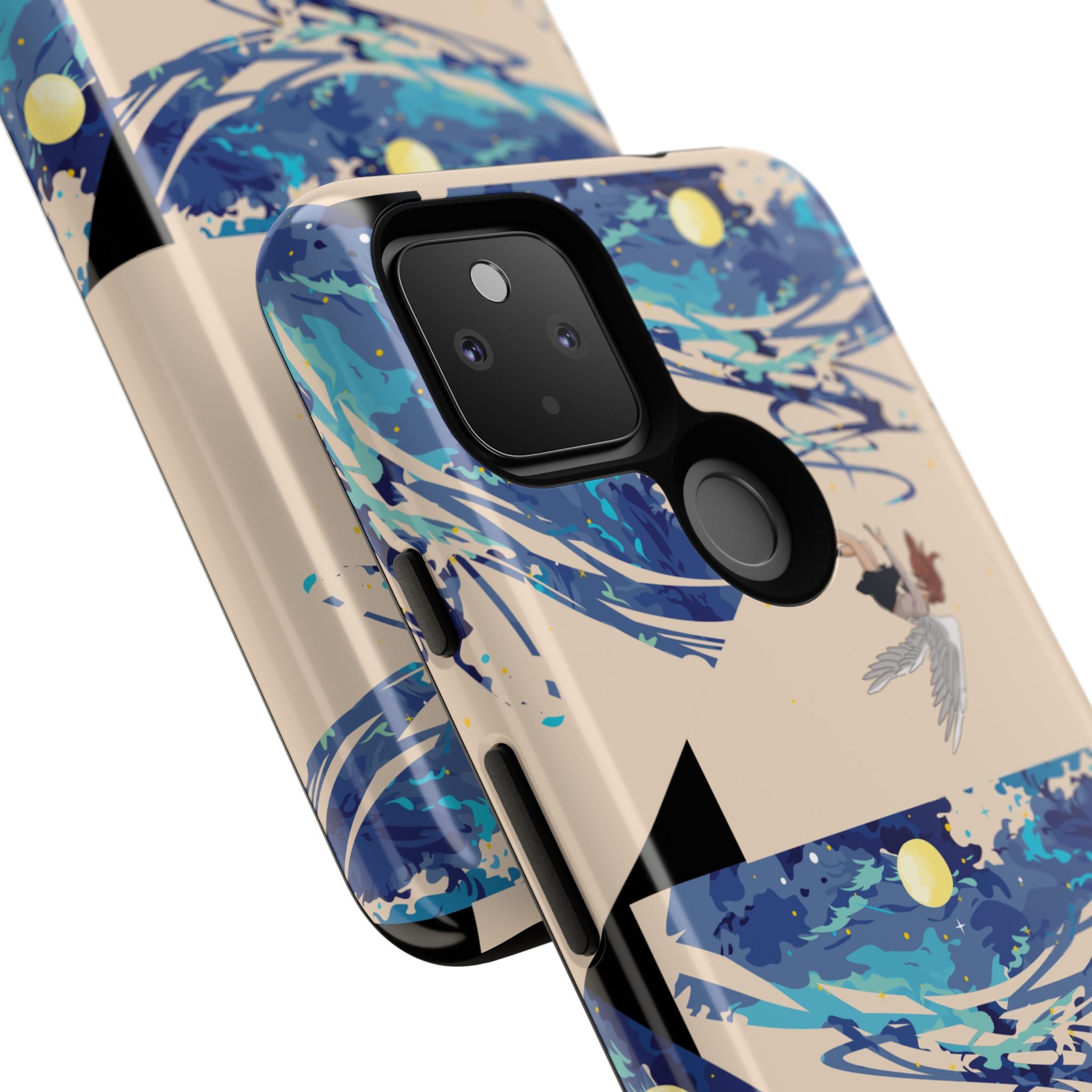 Artistic Phone Case with Abstract Design, Vivid Blue Waves and Fish, Stylish Phone Accessory, Unique Gift Idea, Trendy Tech Decor, [...]