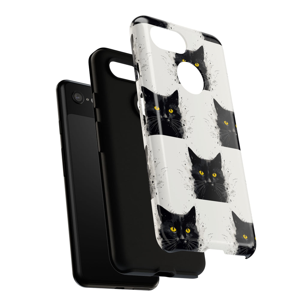 Black Cat Phone Case, Tough Cases, Cat Lover Gift, Unique Design, Halloween, Animal Accessories, Custom Phone Cover