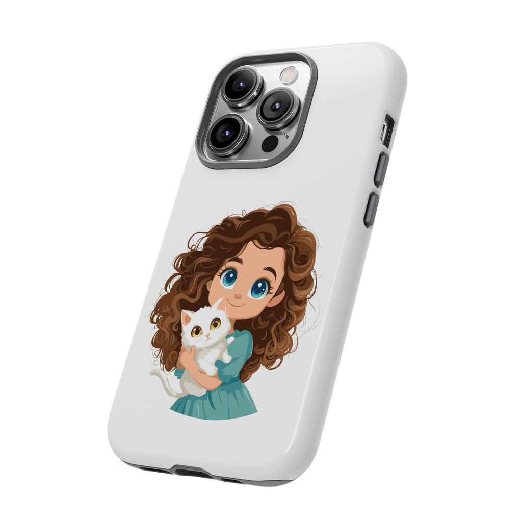Cute Cat Lover Phone Case, Tough Phone Cover, Pet Lover Gift, Personalized Gift, Kids Phone Case, Animal Lover Accessories