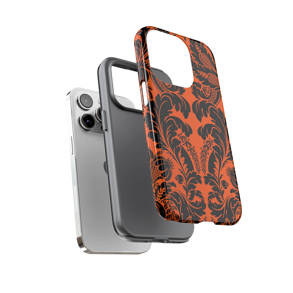 Elegant Phone Case with Orange Floral Design | Tough Cases, Smartphone Cover, Gift for Her, Floral Patterns, Stylish Accessories