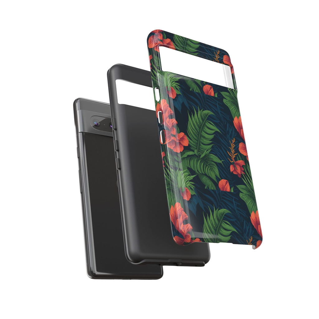 Tropical Phone Case with Floral Design, Eco-Friendly Protection for Summer Vibes, Ideal Gift for Nature Lovers, Vibrant Background