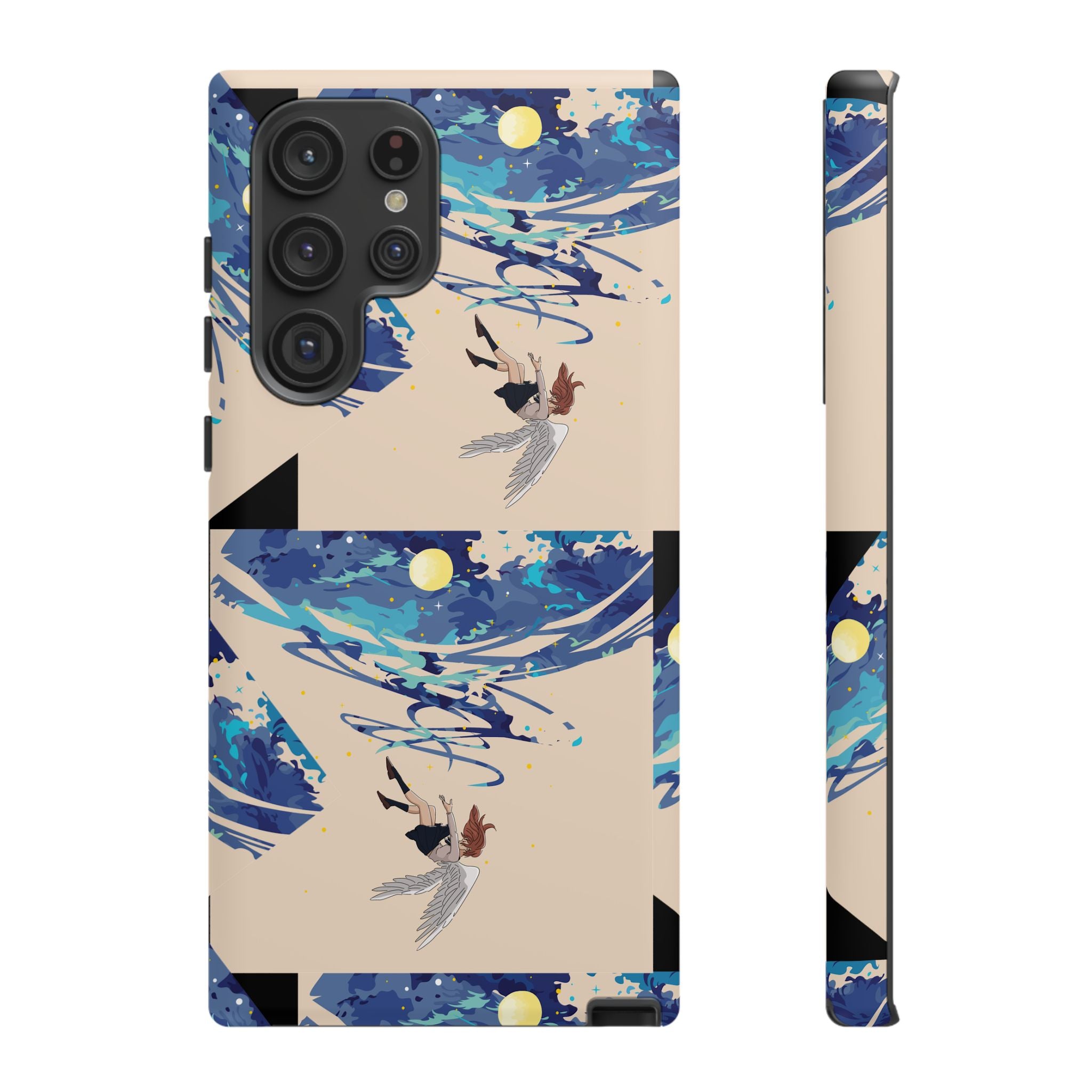 Artistic Phone Case with Abstract Design, Vivid Blue Waves and Fish, Stylish Phone Accessory, Unique Gift Idea, Trendy Tech Decor, [...]