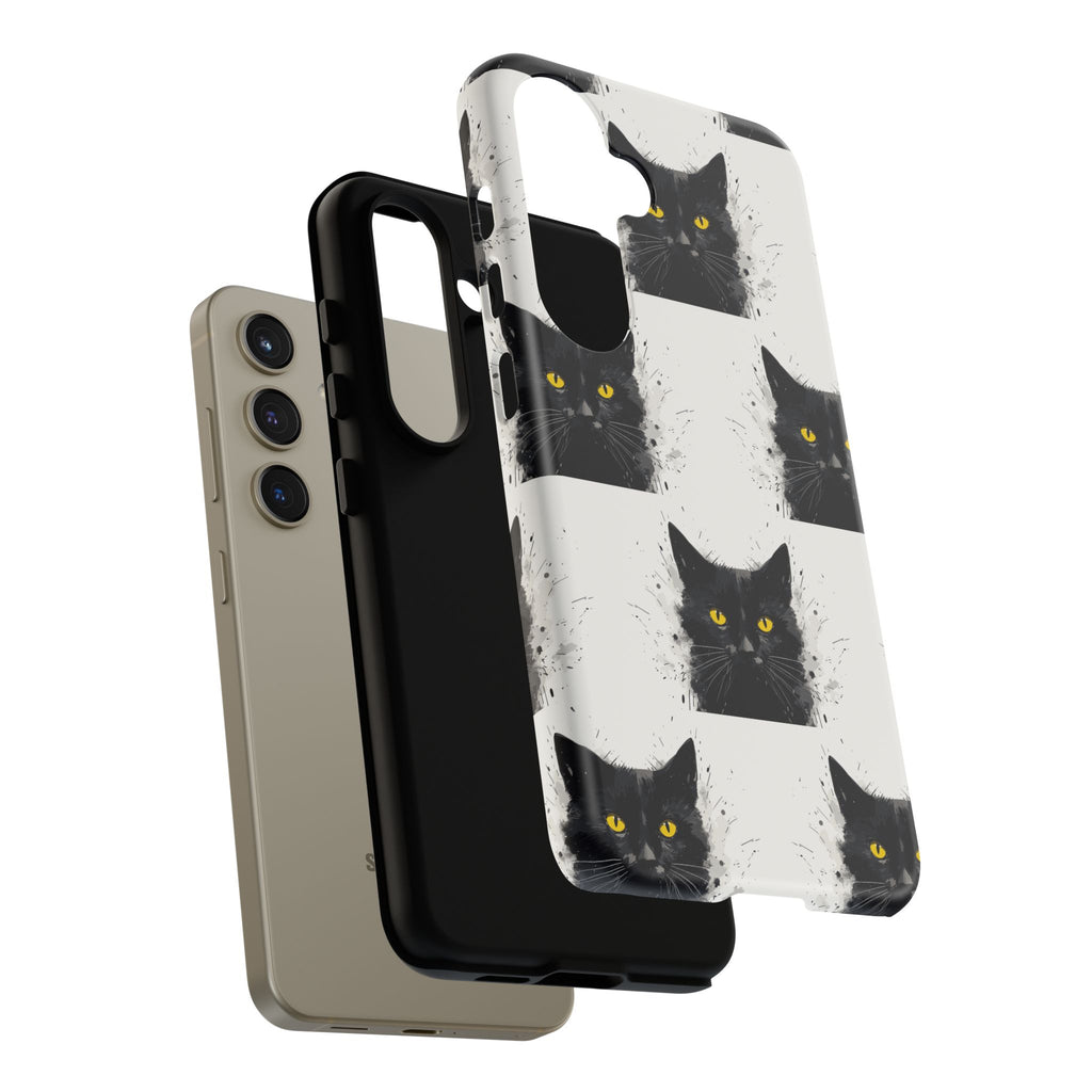 Black Cat Phone Case, Tough Cases, Cat Lover Gift, Unique Design, Halloween, Animal Accessories, Custom Phone Cover