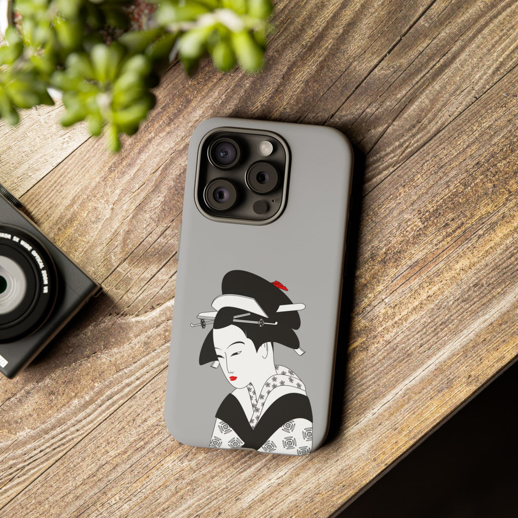 Stylish Phone Case with Japanese Geisha Design, Tough Phone Case, Cute Phone Cover, Japanese Art, Ethnic Style