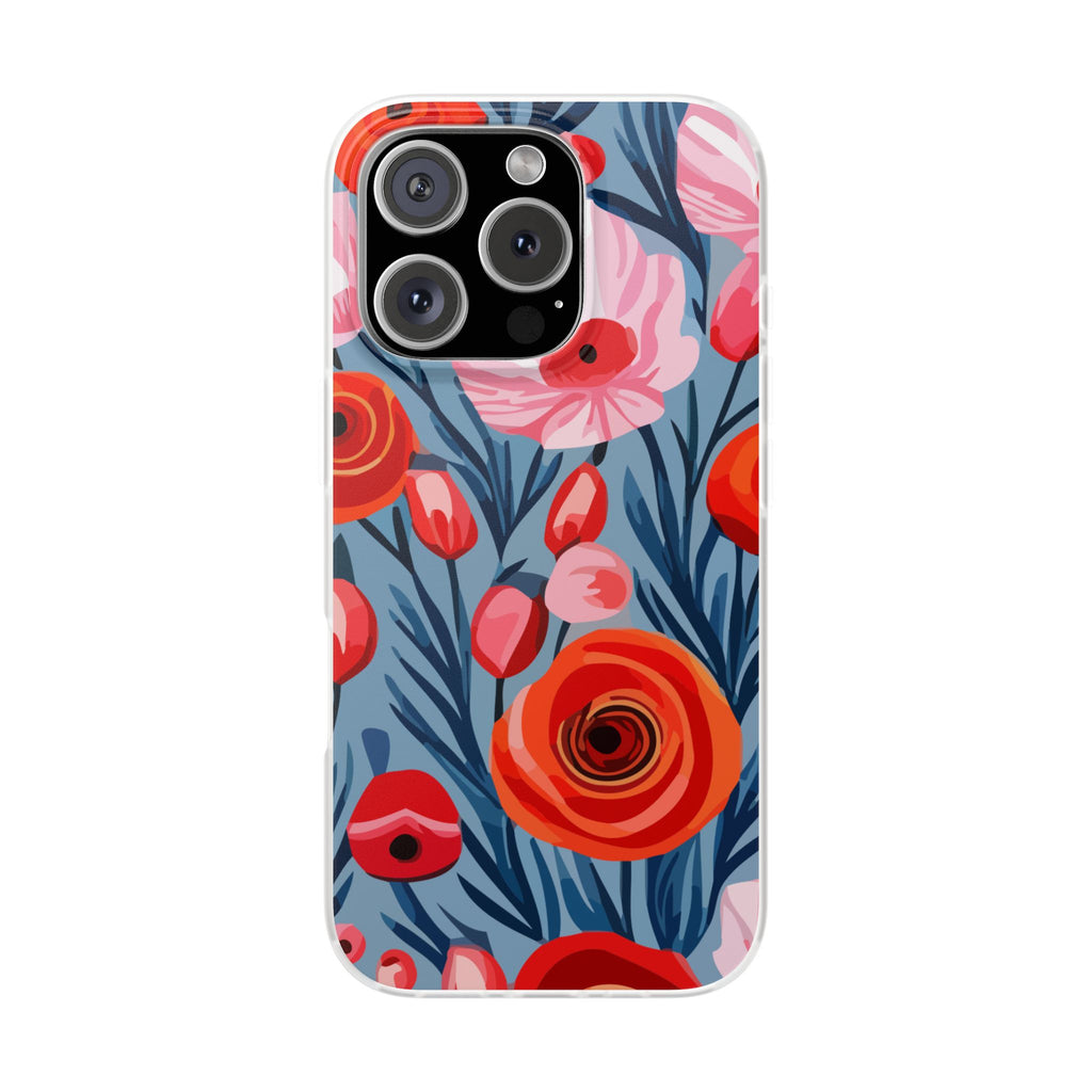 Beautiful Floral Flexi Cases for Phone, Stylish Protective Cover, Gift for Her, Phone Accessories, Floral Design
